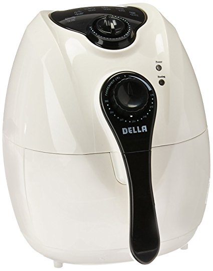 Della Electric Air Fryer w/ Temperature Control, Detachable Basket and Handle - White, 1500W