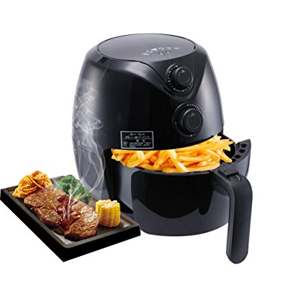 OMAZRA Air Fryer ,1300 W Electric Air Fryer With Temperature Time Both Knob Control And The Matching 3.4QT Non-stick Skillet