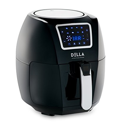 DELLA Air Fryer 5.8 Quart Rotisserie Griller Roaster Oil less Home Kitchen Convection Rapid Circulation Technology Black