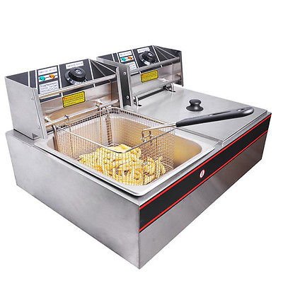 5000w 12 Liter Electric Counter Deep Fryer Dual Tank 6 Commercial Restaurant