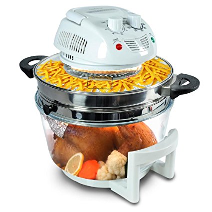 NutriChef AZPKAIRFR48 Halogen Oven Air-Fryer/Infrared Convecti, 14.5 x 9.25 x14.5, White