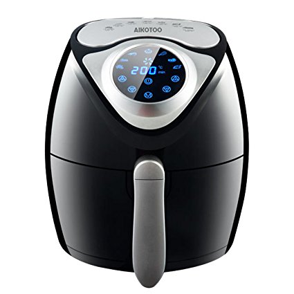 Aikotoo Air Fryer with 7 Cook Presets, 1300W Multifunction Electric Comes with Recipes & CookBook Touch Screen Control,3.7L