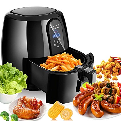 PEATAO Air Fryer 5.2L 1800W Multi-Function Electric Airfryer Cooker for Healthy Oil Free Cooking Barbecue Home Kitchen Favor with Timer and Temperature Control (US STOCK)