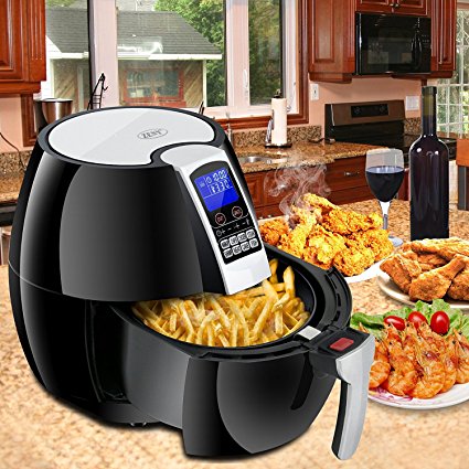 Super Deal 3.7Quart Electric Air Fryer w/8 Cooking Presets, Temperature Control, Auto Shut off & Timer, LCD Digital Display Screen