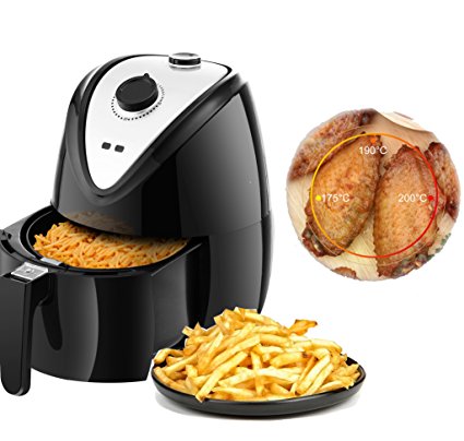 Professional Electric 1400W Air fryer - Multi-functional Oil Free Smokeless Cooker - 2.6QT Capacity Air Deep Fryer W/ Timer&Temperature Control&Detachable Basket Handles For Low-Fat Healthy Food