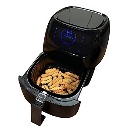 Caso 13172 Electric Low-Fat Hot Air Fryer with Advanced Hot Air Circulation Technology, Black