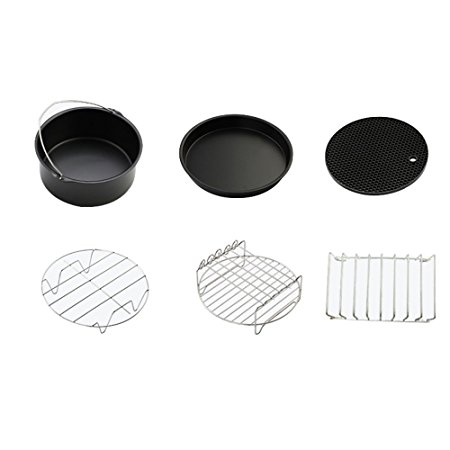 Air Fryer Accessories,niceeshop(TM) Deep Fryer Air Fryer Parts for Phillips,Gowise and Cozyna Air Fryer Fit All 4.0QT - 4.5QT - 5.6QT and Up,Set of 6pcs - 8 Inch