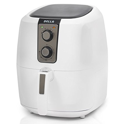 Della Electric Multipurpose Classic Rapid Air Fryer Dual Dial Temperature & Timer Controls, 5.8 QT, 1800W, White