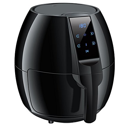 POSAME Air Fryer 1500W Electric Touch Screen Control Deep Fryer 4.0Qt. Capacity with Timer and Over-heat Protection, Dishwasher Safe Parts (4L airfryer)