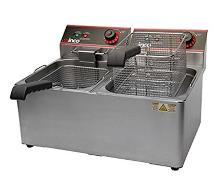 Winco EFT-32 Electric Deep Fryer, 1800W, 120V, 60Hz, Twin Well, 32 lbs. Oil Capacity, Lot of 1