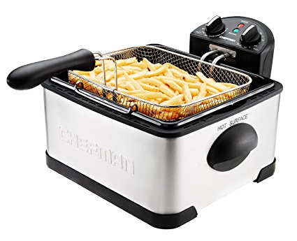 Chefman Deep Fryer with Basket Strainer Perfect for Chicken, Shrimp, French Fries and More, Removable Oil Container and Rotary Knob for Adjusting the Temperature - RJ07-4DSS-T-CL