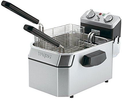 Waring Commercial WDF1000 120-volt Heavy Duty Single Electric Deep Fryer, 10-Pound