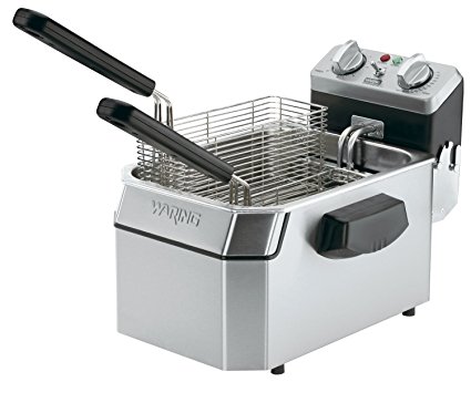 Waring Commercial WDF1550 240-volt Heavy-Duty Single Electric Deep Fryer, 15-Pound