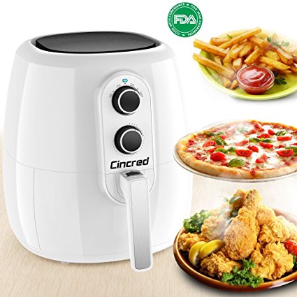 2018 Professional Air Fryer XL 5 Liter, 5.3 Quart, Extra Large Capacity 1800 Watt Hot Airfryer cooker, Dry Fryer Oven Pot, No Oil frying Healthy Delicious Food, Easy Cook for 7 People (White)