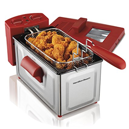 Hamilton Beach 8 Cup Fast Cooking Stainless Steel Deep Fryer with Lid | 35201